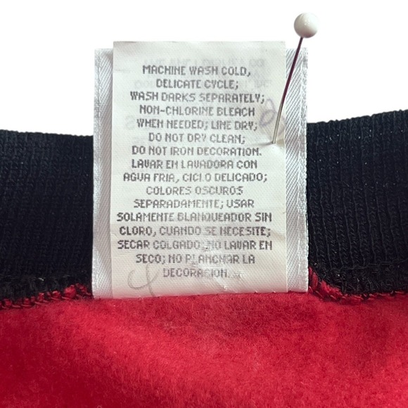 Vintage Mickey & Co Mickey Mouse 1928 Crewneck Sweatshirt Red Striped Collar LG - Picture 7 of 9
